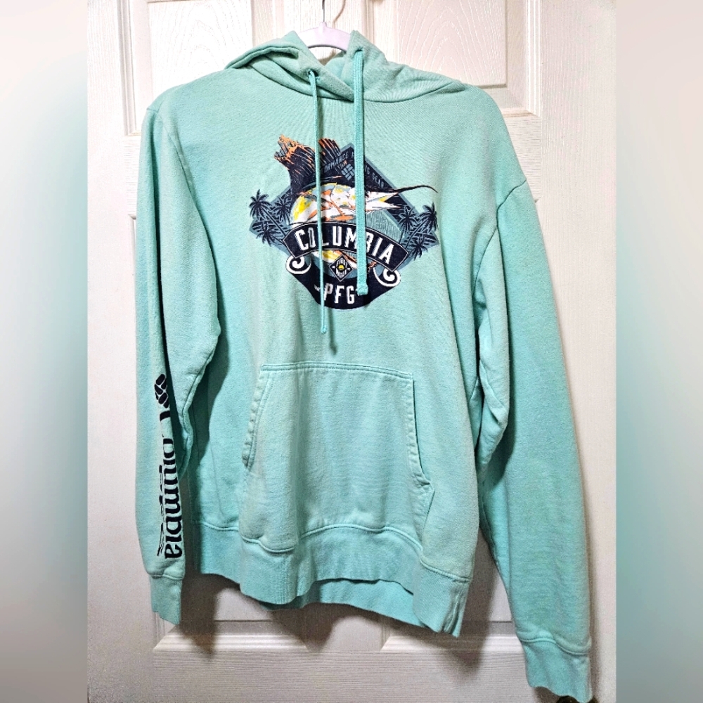 Columbia Men's PFG Vintage-Style Fish Graphic Hoodie Size S